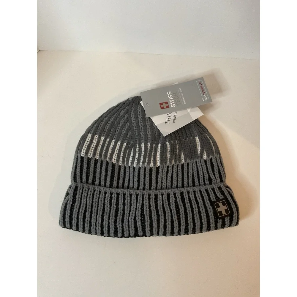 Swiss Tech Thinsulate Performance‎ Grey and Black Hat Gloves Set Lot New Gift